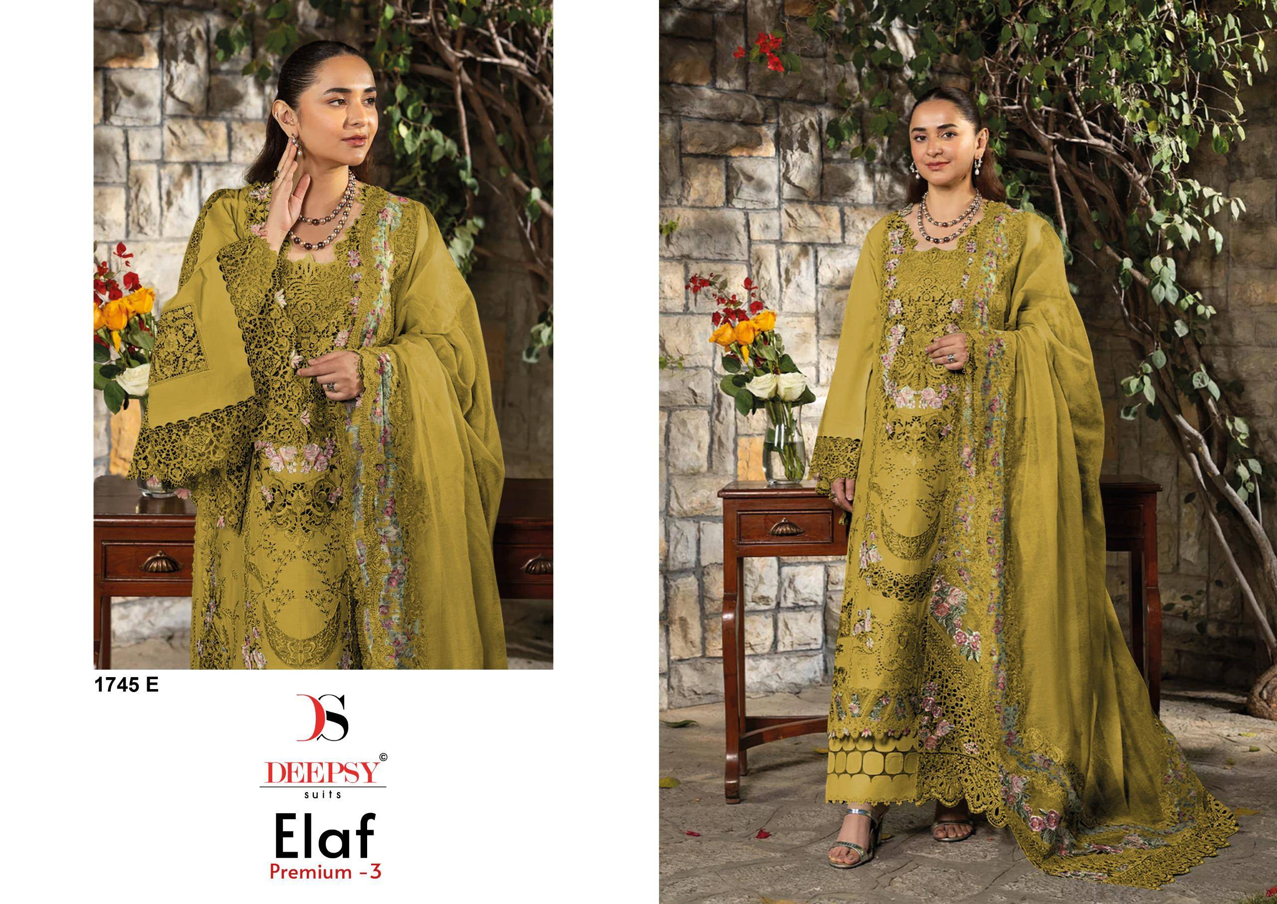 ELAF 1745 Series By DEEPSY SUITS Beautiful Pakistani Suits Wear Pure Cotton Dresses At Wholesale Price